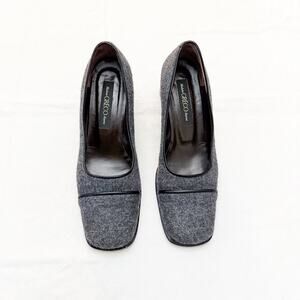 Madame Greco Aoyama Gray Felt Square Toe Heels Size 8.5